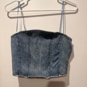 Blue Denim Corset Top